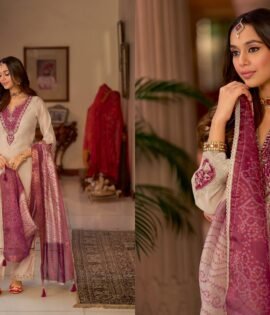 Designer Rose Pink Star Fox Readymade Salwar Suit with Heavy Stone Work