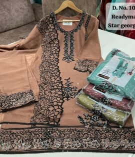 Royal Deep Wine Star Georgette Readymade Salwar Suit with Heavy Jarkan Embroidery